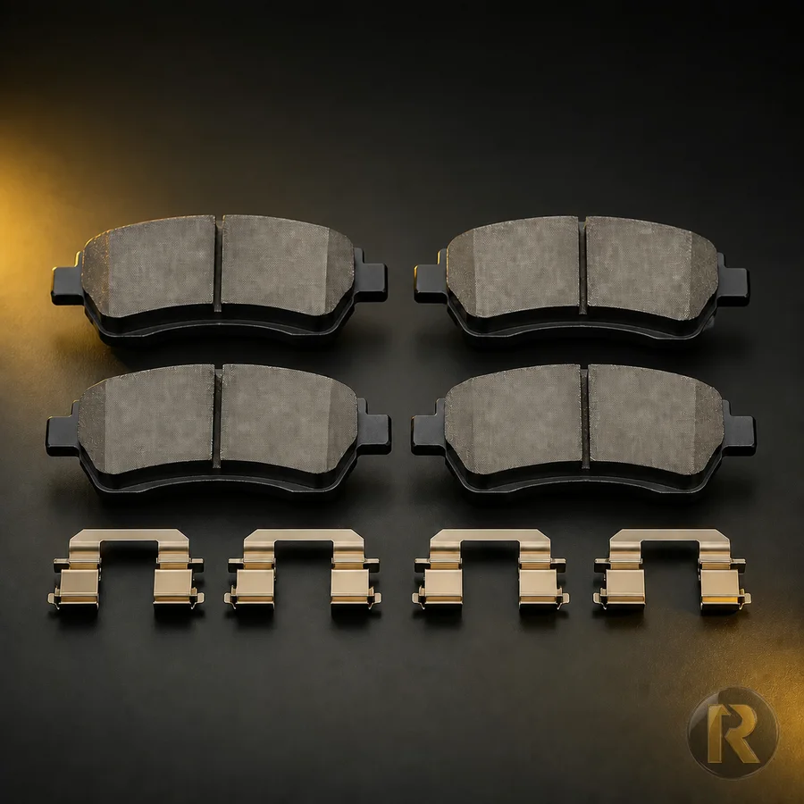 Referencia visual de familia de pastillas cerámicas Rowen; confirmar geometría exacta antes del despacho